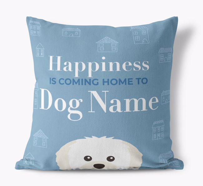 Happiness Is: Personalized {breedFullName} Canvas Pillow